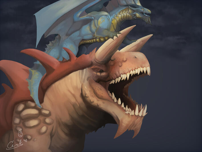 Silver Dragon + Tarrasque [D&amp;D]